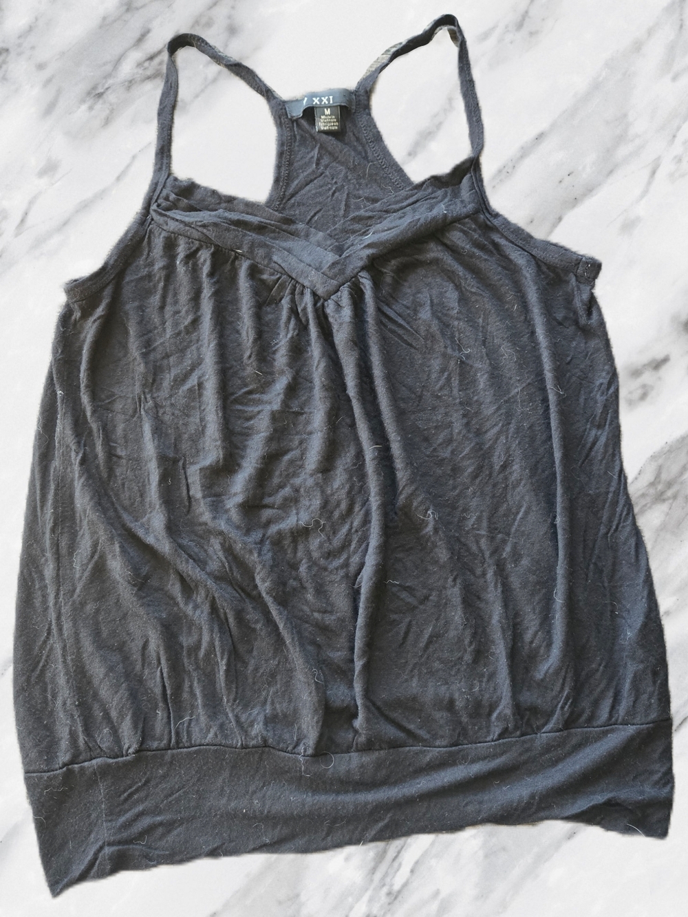 Forever 21 Black Racerback Tank Top - Lightweight Cotton Blend